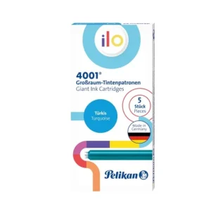 Patroane cerneală ilo, dimensiune mare, culoare turcoaz, set 5/cutie